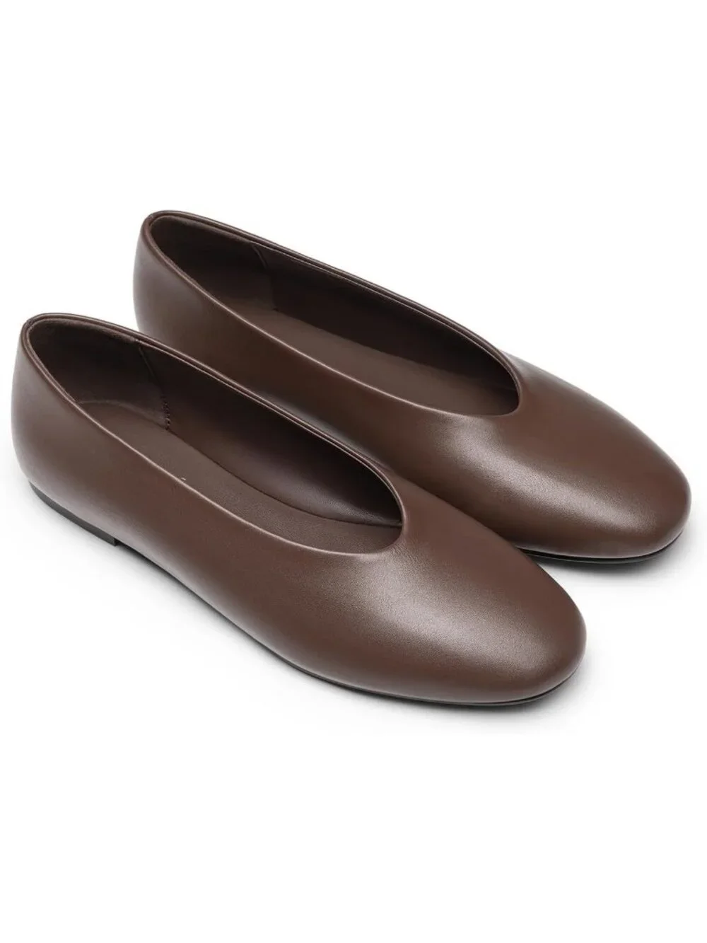 Athlefit Women's Chocolate Closed Round Toe Comfort Flats Slip On Casual Shoes